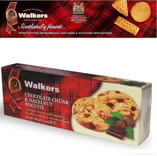 Bánh quy Walkers bơ chocolate hạt dẻ 150gr